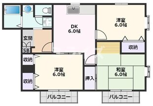 パーシモンハウスⅡE棟の物件間取画像